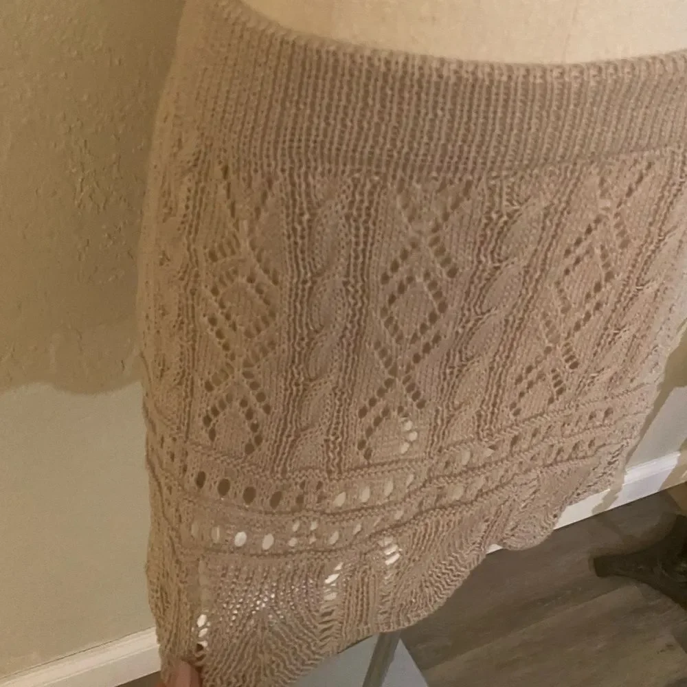 New Verdusa Boho Crochet Knit Swimsuit Coverup Skirt Sz Small